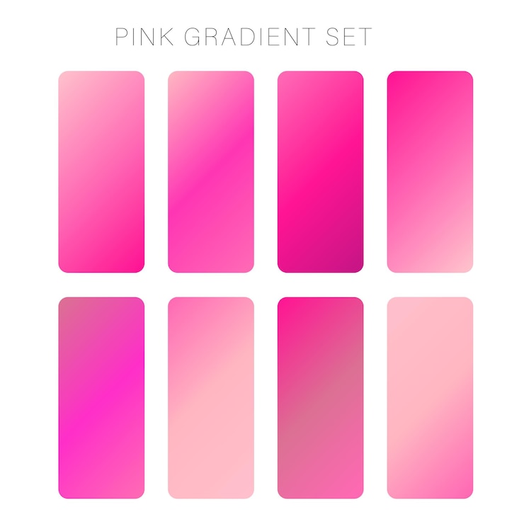Vektor pink gradient set