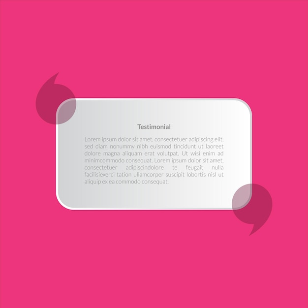 pink testimonial quote template