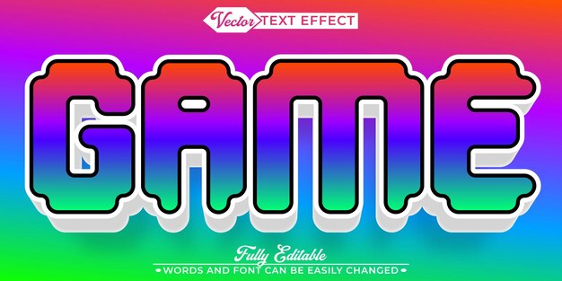 pixel game vector editable text effect template