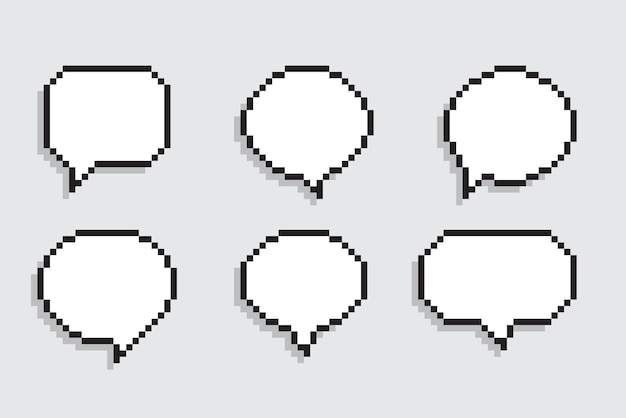 Pixel speech buble set illustraion vector