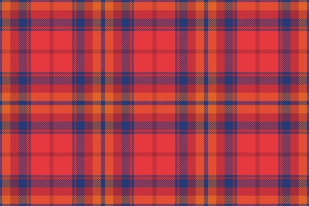 Plaid background check seamless pattern in red Vector fabric texture for textile print wrapping paper gift card wallpaper flat design