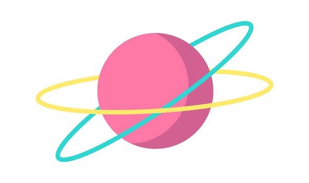 planet with rings icon vector illustration