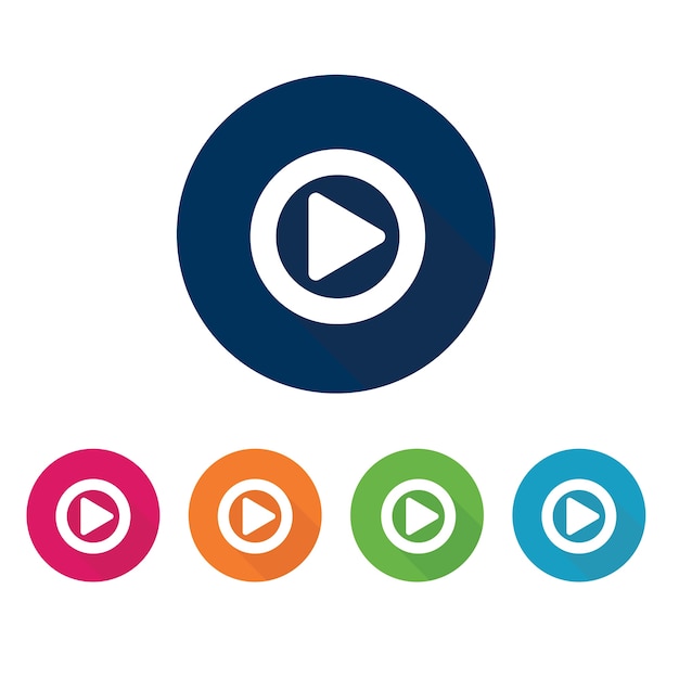 play button. icon set.