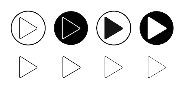 Play button icon Thin line flat illustration