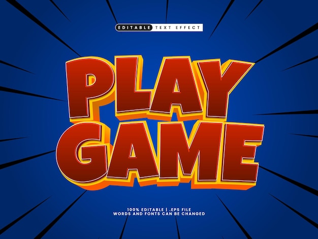 play game editable text effect in game and kids text style