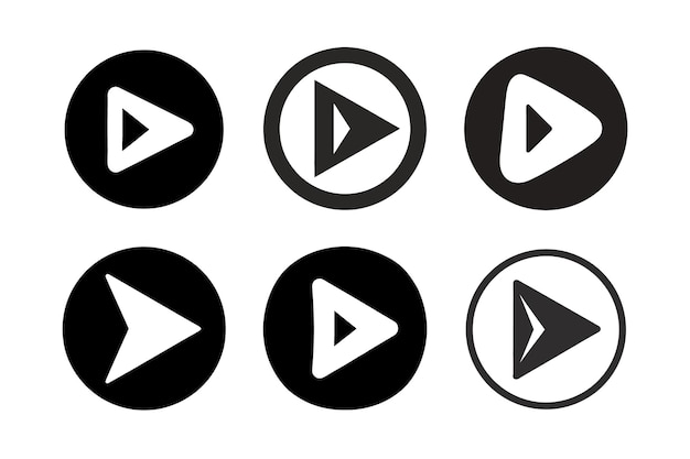 Play Icons in Various Shapes for User Interface Design