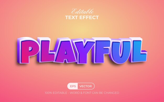 playful text effect colorful style editable text effect