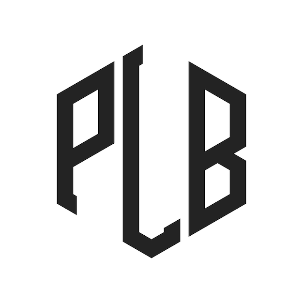 plb logo design initial letter plb monogram logo using hexagon shape