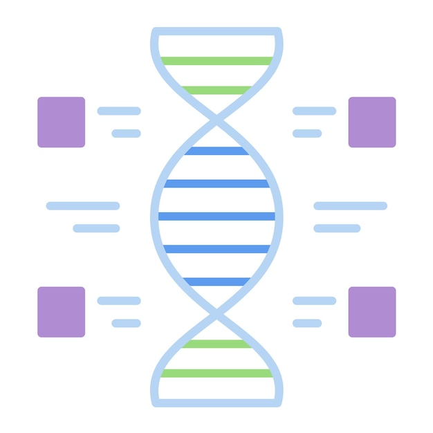 Plochá ilustrace DNA