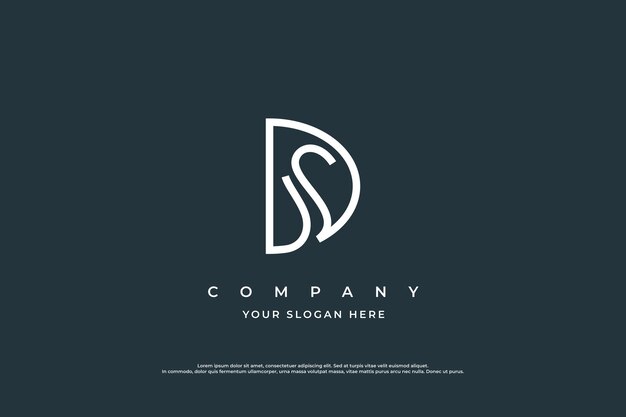 Počáteční písmeno SD Logo nebo DS Logo Design Vector Template