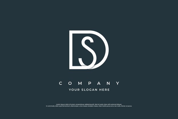 Počáteční písmeno SD Logo nebo DS Logo Design Vector Template