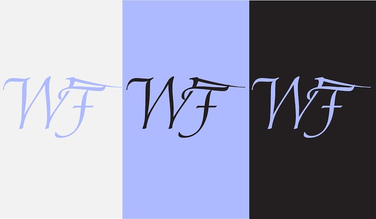 Vektor počáteční písmeno wf logo design kreativní moderní symbol ikona monogram