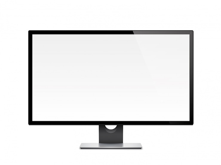 Vektor počítačový displej, monitor, realistický, 3d, izolovaný
