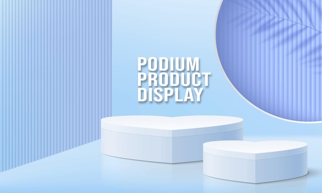 podium pruduct display blue love