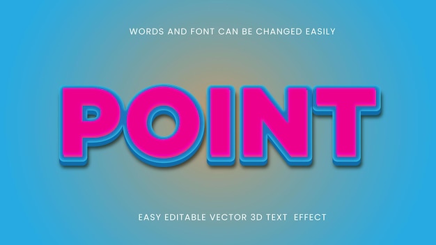 point 3d editable text effect design 