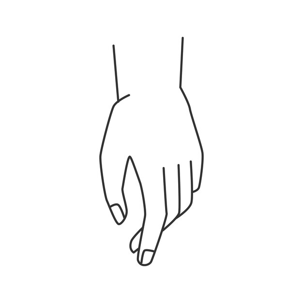 Pointing index finger abstract hand line gesture