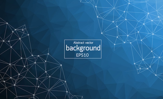 Polygonal shapes on dark blue background