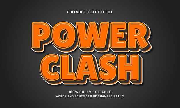 power clash editable text effects with a game and kids theme