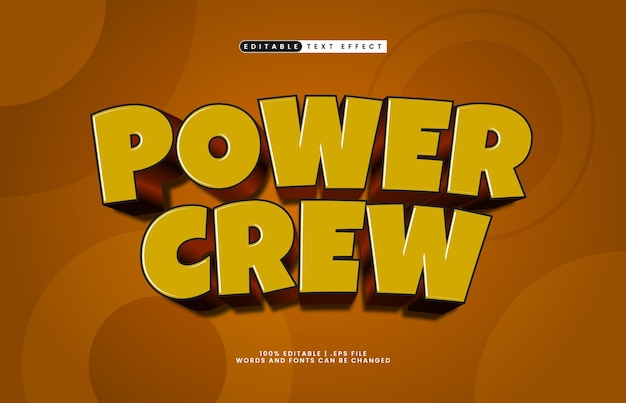 power crew editable text effect with a hero and kids text style