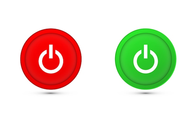 Power on off red and green button iconvector illustration