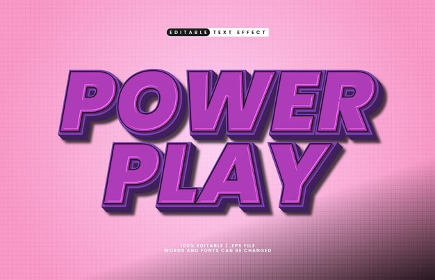 power play editable text effect with a game and kids text effect
