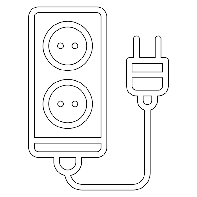 Power Strip vector icon illustration of Electrician Tools iconset