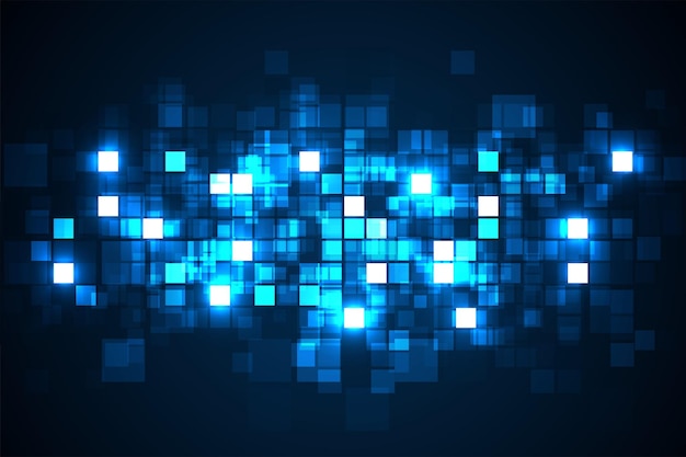 Pozadí digitální technologie Digitální data čtvercový modrý vzor pixelové pozadí