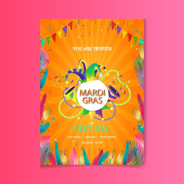 Pozadí s designem mardi gras Tento zdroj byl vygenerován Můžete si vytvořit