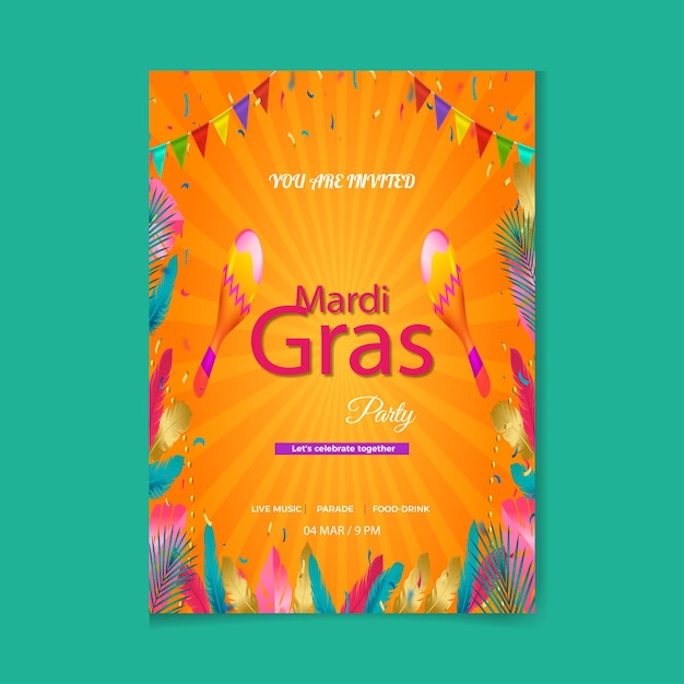 Pozadí s designem mardi gras Tento zdroj byl vygenerován Můžete si vytvořit