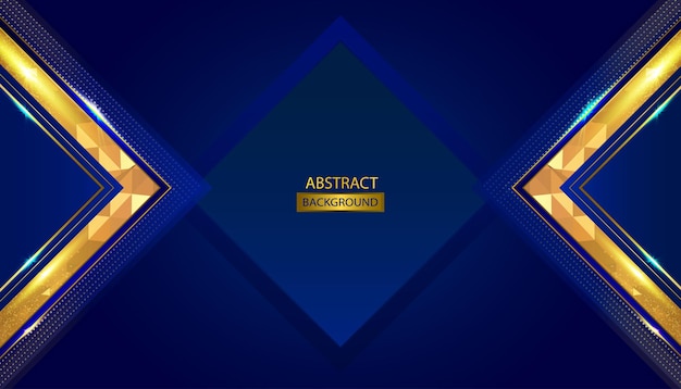 Premium Blue And Gold Abstract Background