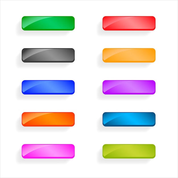 premium vector glossy web buttons set in different colors vector stock illustration icon