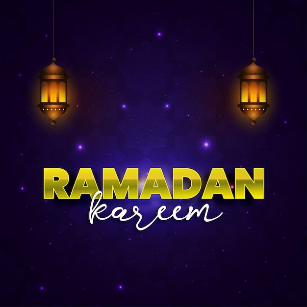 Premium Vector Ramadan Kareem Post Design with editable text effect