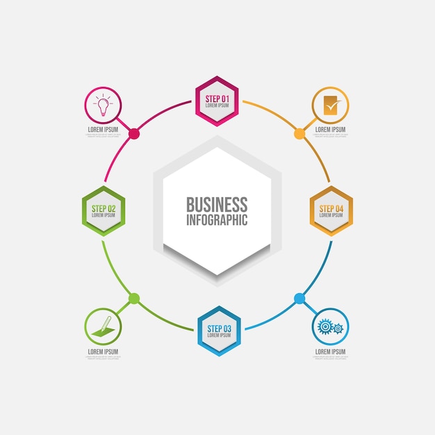 presentation business infographic template with options or steps