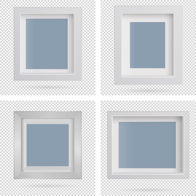 presentation rectangular picture frame design element with shadow on transparent background 3d board banner wall on isolated clean blank vector illustration eps 10 for photo image text