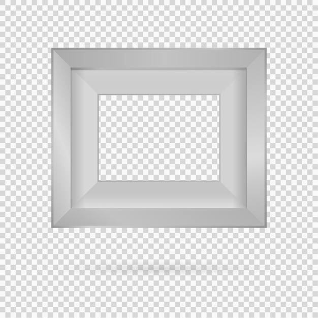 Presentation rectangular picture frame design element with shadow on transparent background 3D Board Banner wall on isolated clean blank Vector illustration EPS 10 for photo image text