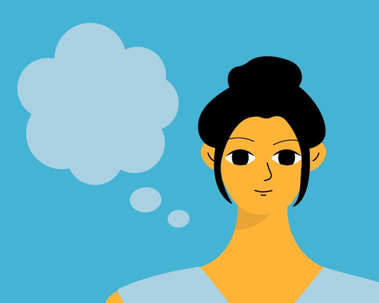 Vektor pretty woman portrait with speech bubble female avatar