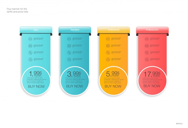 Price table for hosting, for the tariffs and price lists. Web elements.