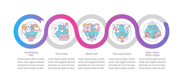 Problem solving methods infographic template. Creative thinking presentation design elements