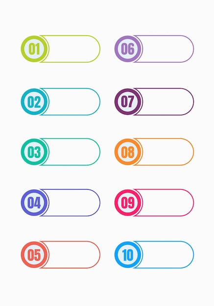 process steps infographic elements number bullet point colorfull with text box