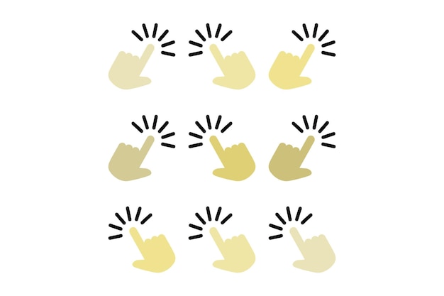 professional hand pointing finger icons for user interfaces hand pointing finger icons