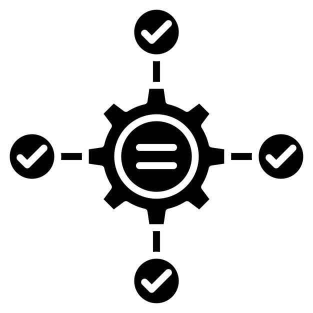 projects and workflow glyph solid black illustration