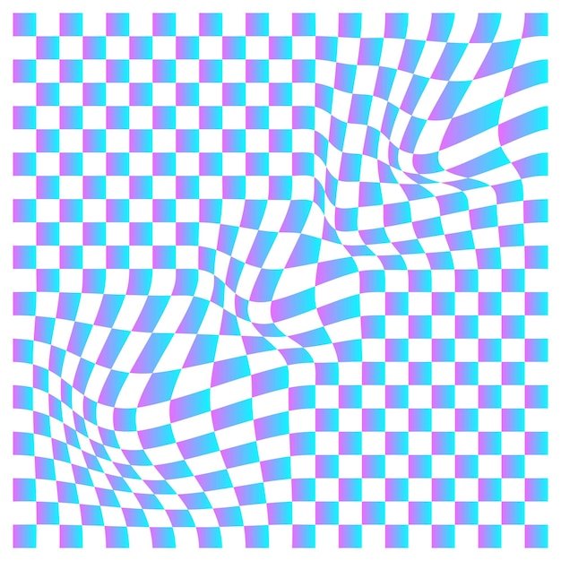 psychedelic distorted checkerboard pattern illusion background