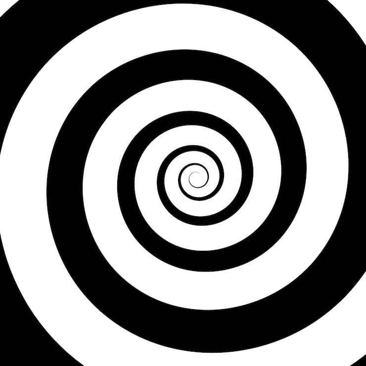 Vektor psychedelic spiral with radial ray