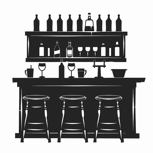 pub bar vector flat style background Generative AI