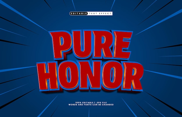 pure honor editable text effect with a kids and game text style