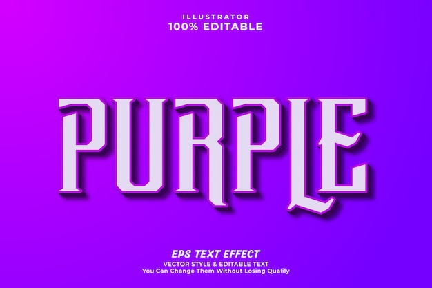 purple editable text effect style, premium  