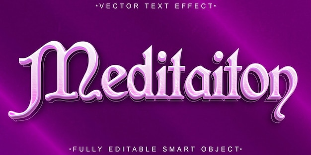 purple meditation vector fully editable smart object text effect