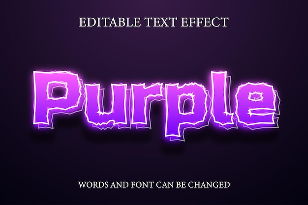 purple neon style text effect