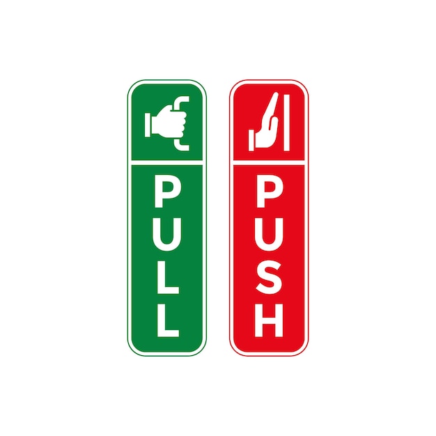 push and pull sign template vector door sign