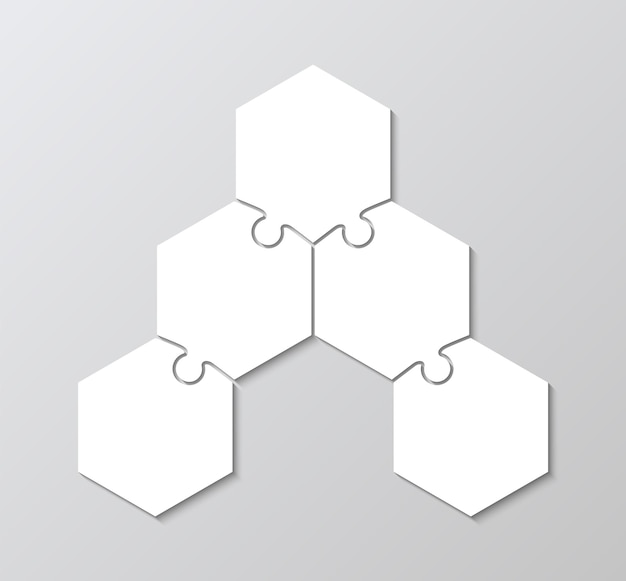 puzzle hexagonal grid hexagon puzzle infographics with 5 pieces jigsaw business chain infographic